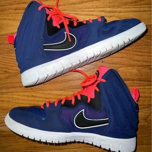 Nike Dunk Free Basketball Mid Shoes 599466-401 Deep Royal Blue/Pink Men Sz 9